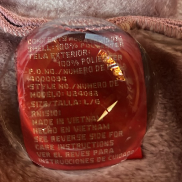 Vintage Gloria Vanderbilt plush faux suede coat hooded rose large - Picture 13 of 13